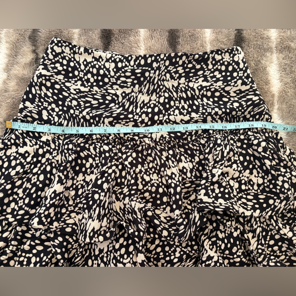 Anthropologie Maeve Tiered Mini Skirt New Size 10 Black White ANTHRO - Picture 11 of 12
